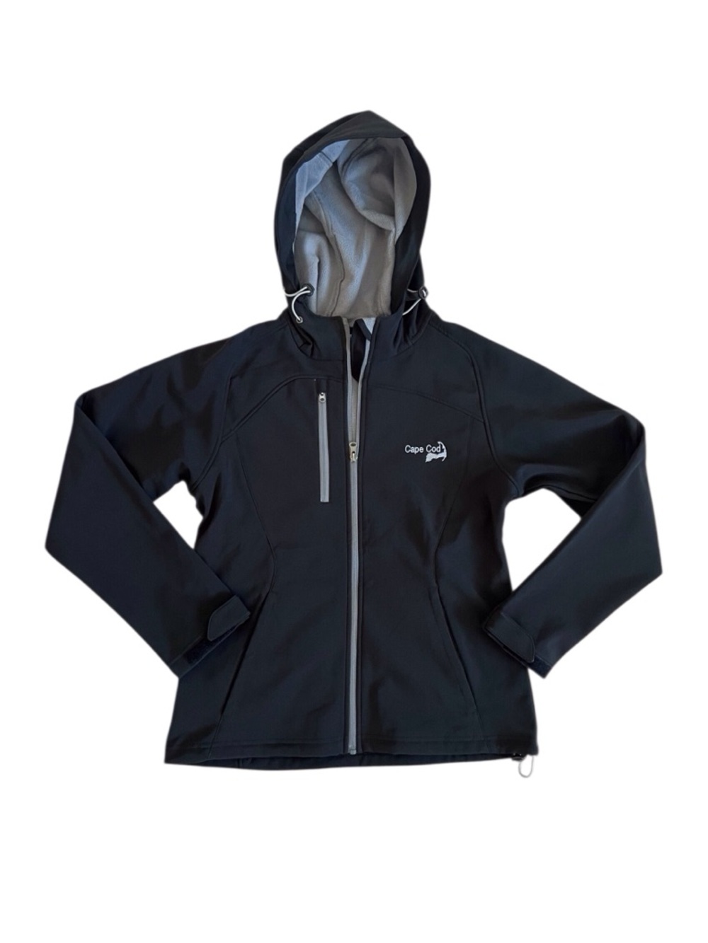 Cape Cod Black Jacket Windbreaker Soft Shell Outdoor Hiking Coastal Womens Small